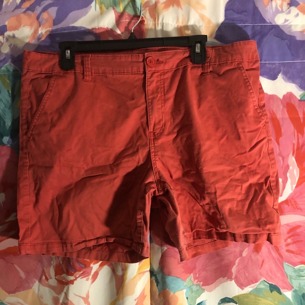 Dark salmon colored shorts